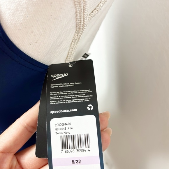 SPEEDO TEAM NAVY WOMEN ONE PIECE SWIMSUIT SIZE 6/32 BRAND NEW WITH TAGS - Picture 2 of 7